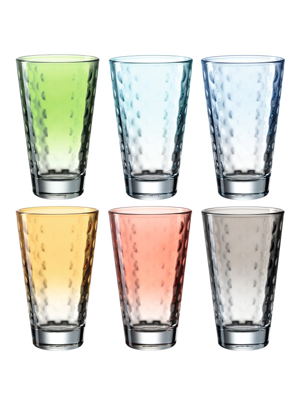 LEONARDO Trinkglas OPTIC 300 ml, pastell – 6er Set