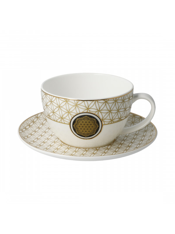 GOEBEL Blume des Lebens - Tee-/Cappuccinotasse Lotus Yin Yang