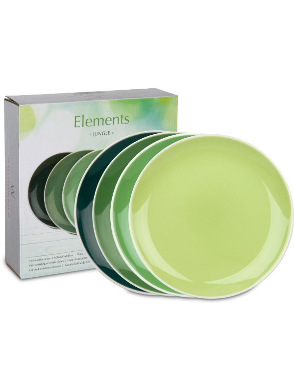 WAECHTERSBACH 4er-Set Frühstücksteller 19 cm Elements im Geschenkkarton