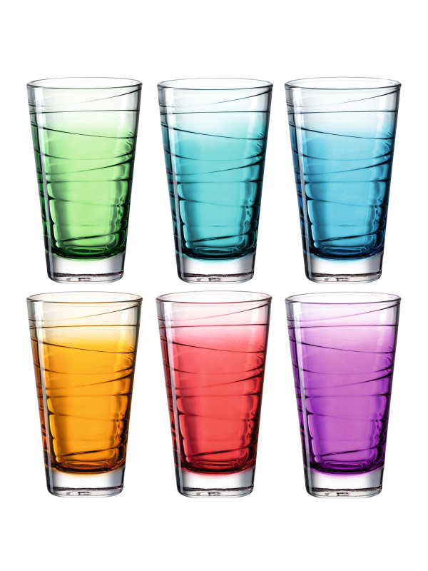 LEONARDO Trinkglas VARIO STRUTTURA mit Farbverlauf, 280 ml, 6er-Set