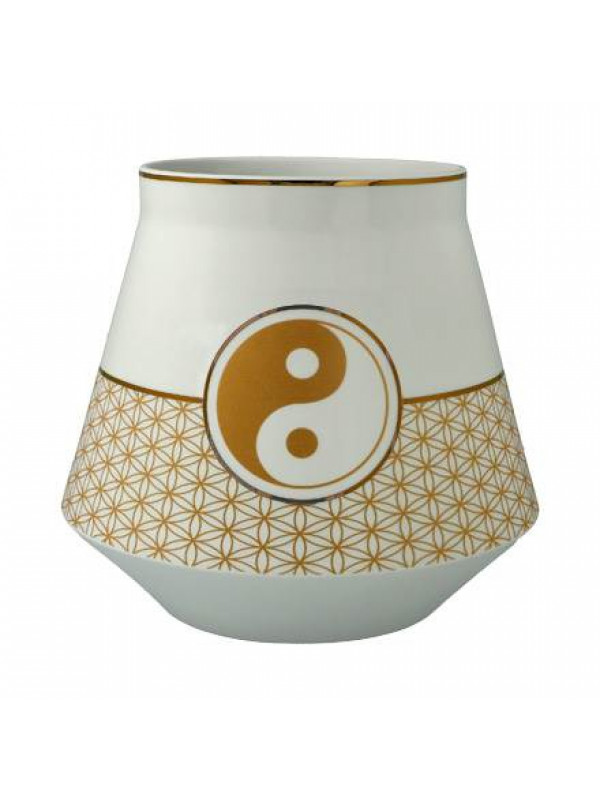 GOEBEL Yin Yang Weiß - Tischlampe 17,5 cm Lotus Yin Yang