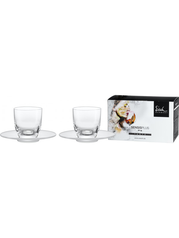 EISCH Espressoglas mit satiniertem Unterteller Superior SENSISPLUS - 2 Stück im Geschenkkarton