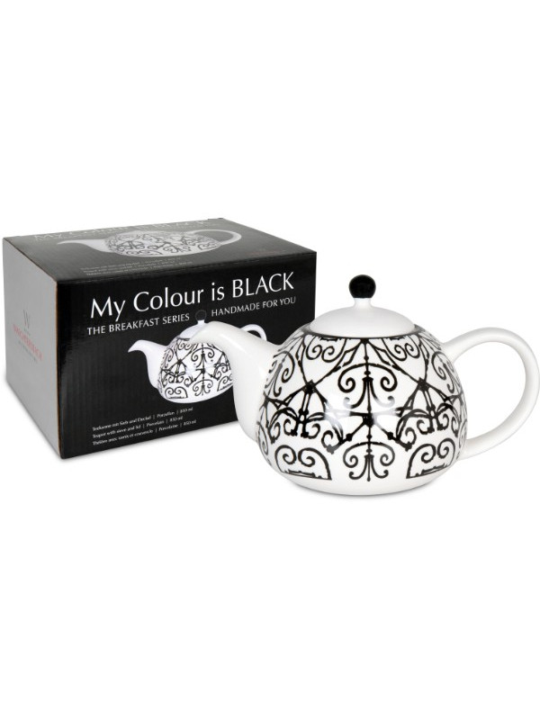 WAECHTERSBACH Teekanne mit Deckel und Sieb - My colour is black! im Geschenkkarton