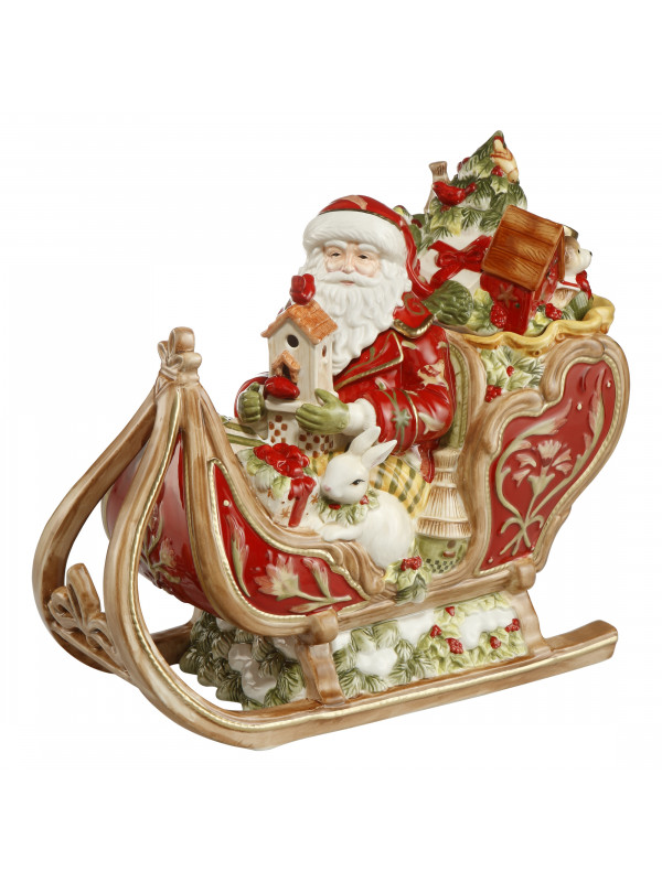 GOEBEL Dose rot - Santa auf Schlitten, Rot Fitz & Floyd XMAS 