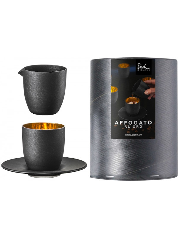 EISCH Set Affogato al oro Glas mit Kännchen Cosmo gold in Geschenkröhre