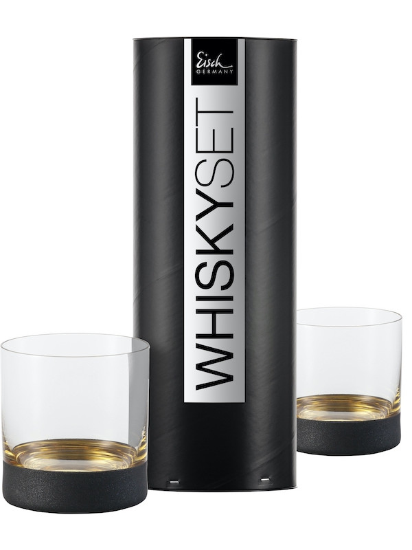 EISCH Whiskyglas 400 ml, 2 Stück in Geschenkröhre Cosmo gold