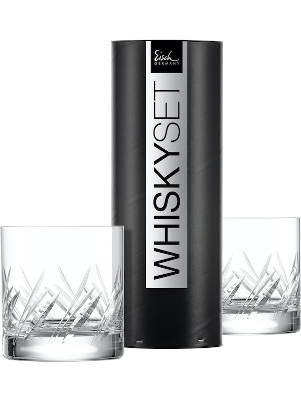 EISCH Whiskyglas Gentleman Motiv M2 - 2 Stück in Geschenkröhre