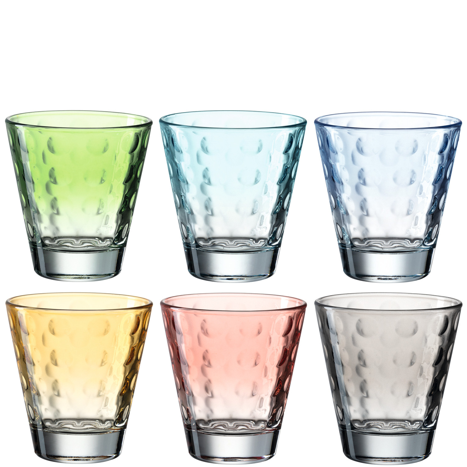 LEONARDO Trinkglas OPTIC 215 ml, pastell – 6er Set