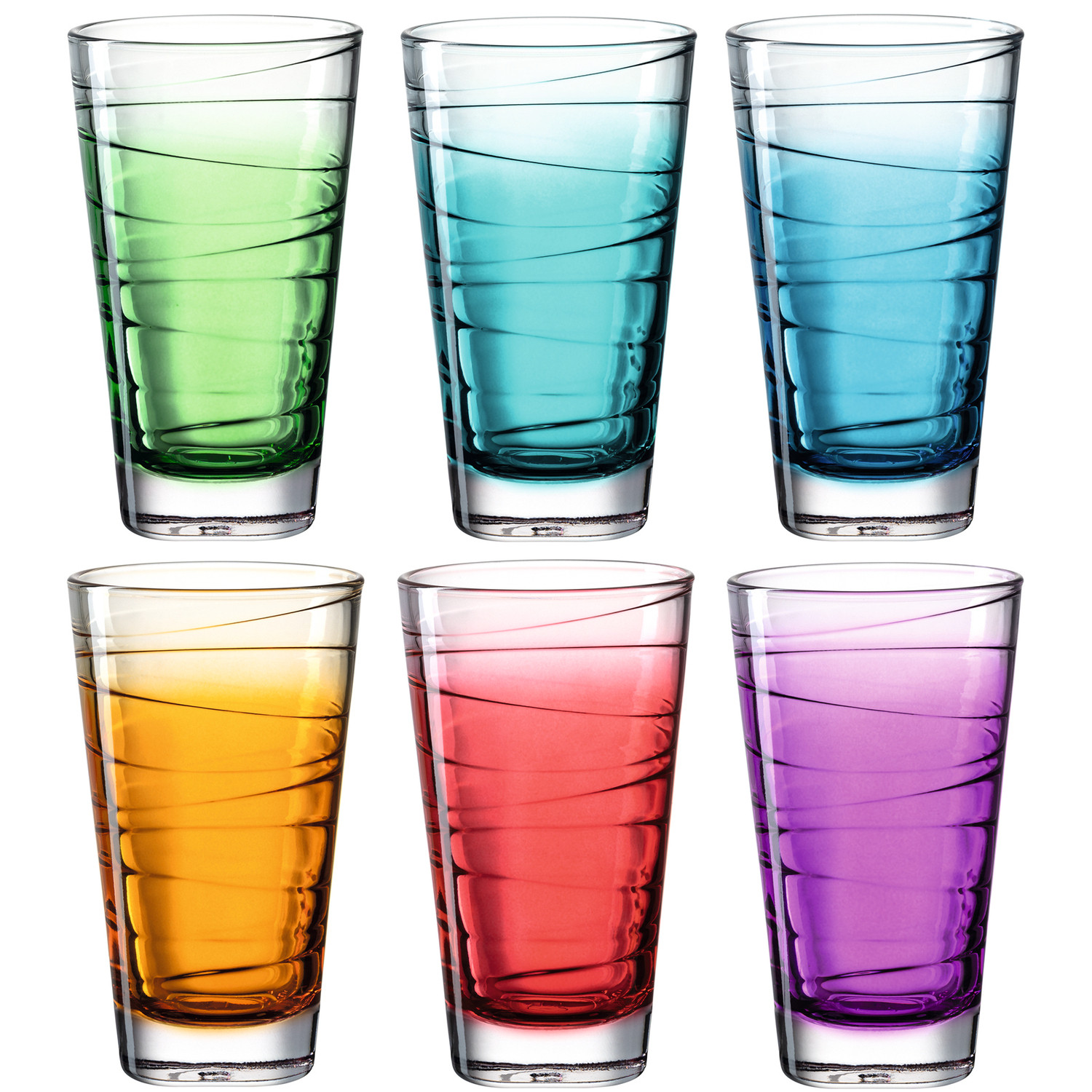 LEONARDO Trinkglas VARIO STRUTTURA mit Farbverlauf, 280 ml, 6er-Set