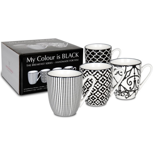 WAECHTERSBACH 4er Becher - My colour is black! im Geschenkkarton