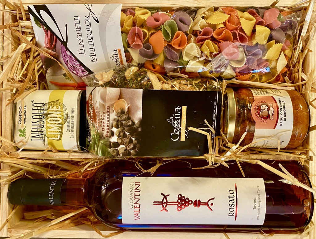 "Stella-Rosata" Italienische Geschenkbox aus Pinienholz von La Colombaina