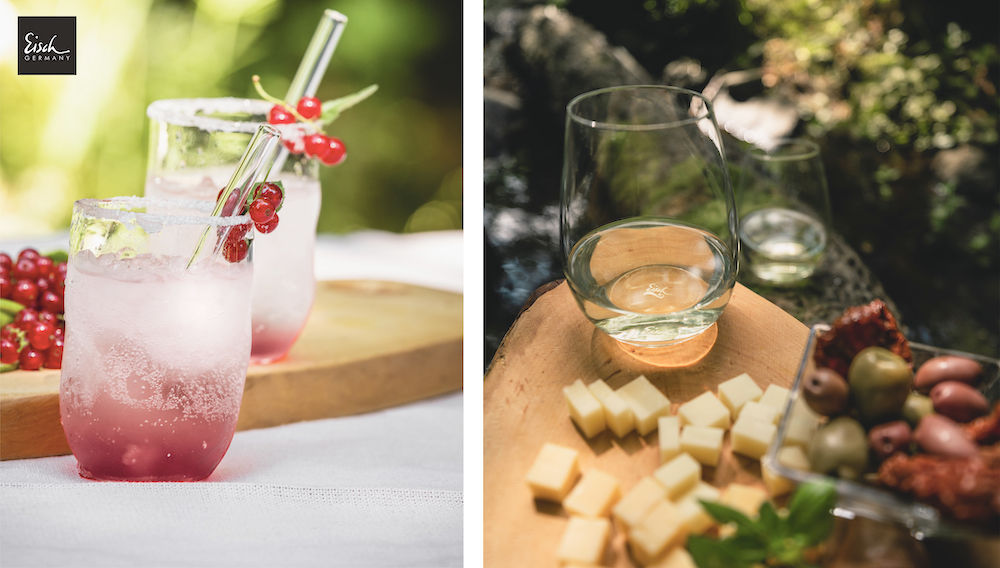 Wassergläser für den Sommertisch